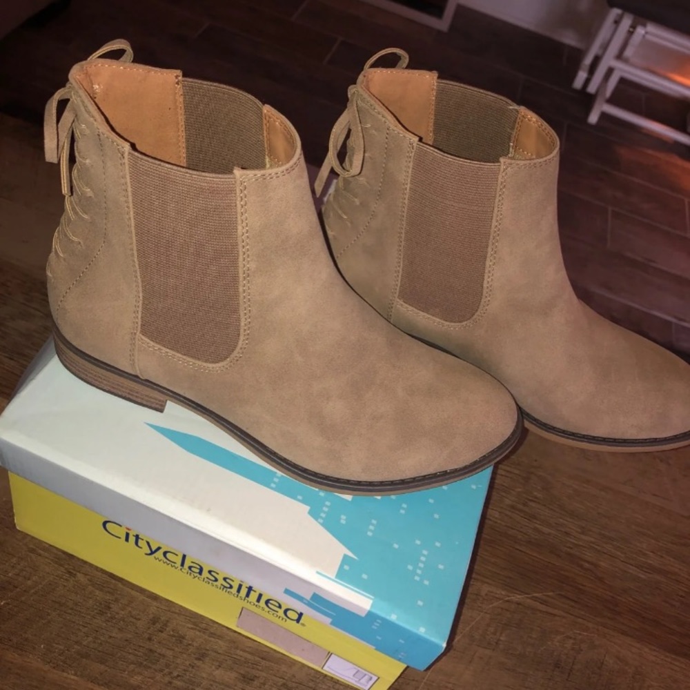Lace Back Ankle Booties